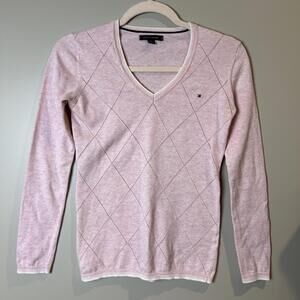 Tommy Hilfiger Light Pink V-Neck Sweater XXS